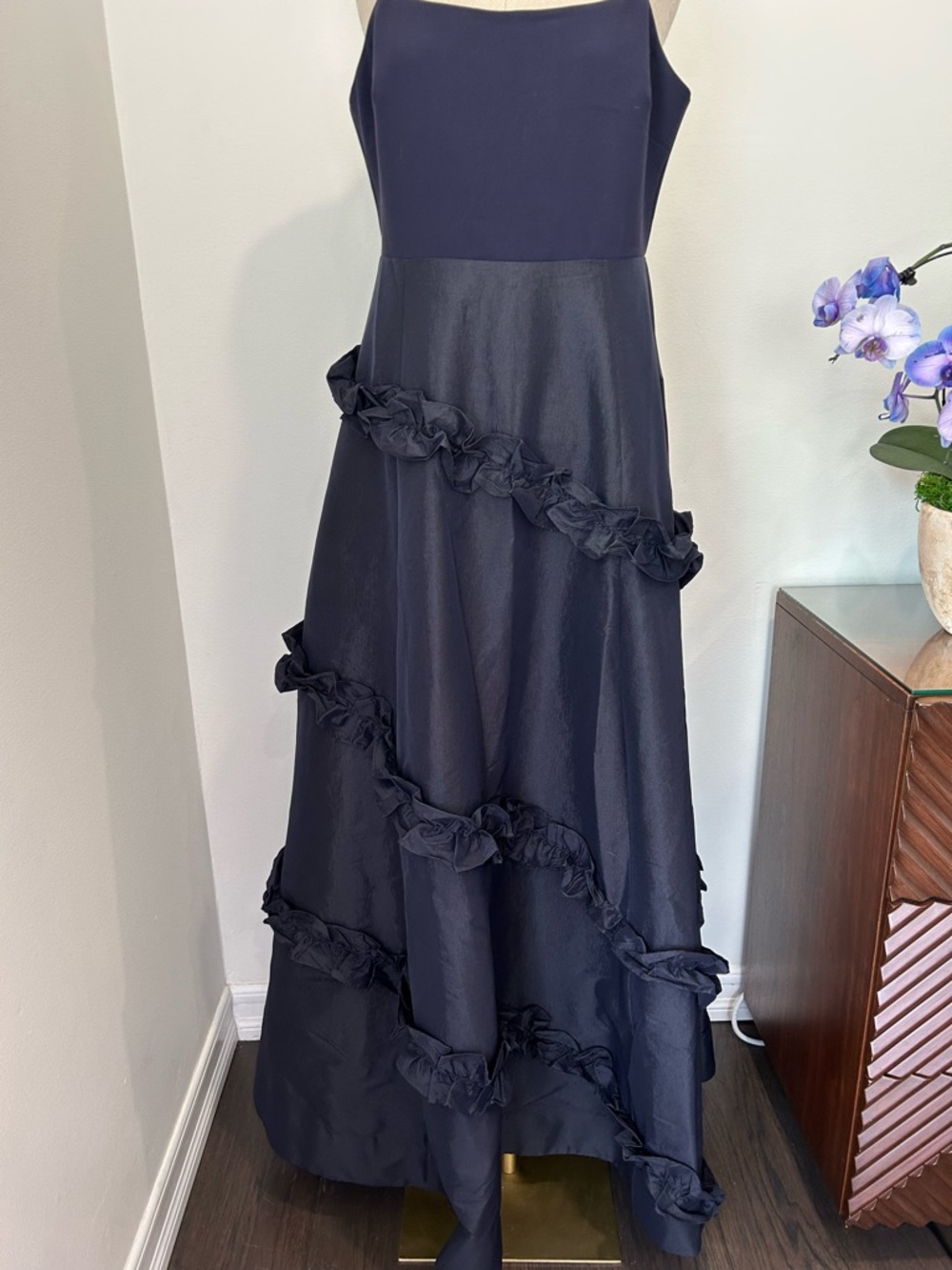 LIKELY - Alissa Ruffle Ballgown Navy Size 10 - Picture 7 of 16